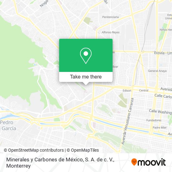 Minerales y Carbones de México, S. A. de c. V. map