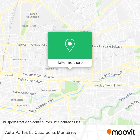 Mapa de Auto Partes La Cucaracha