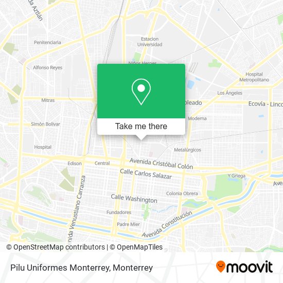 Mapa de Pilu Uniformes Monterrey