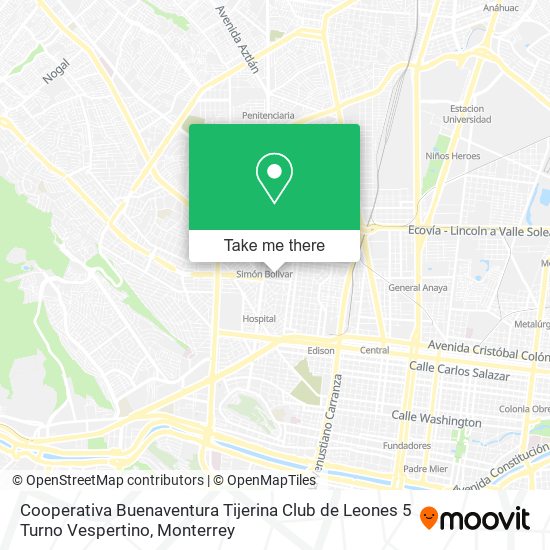 Cooperativa Buenaventura Tijerina Club de Leones 5 Turno Vespertino map