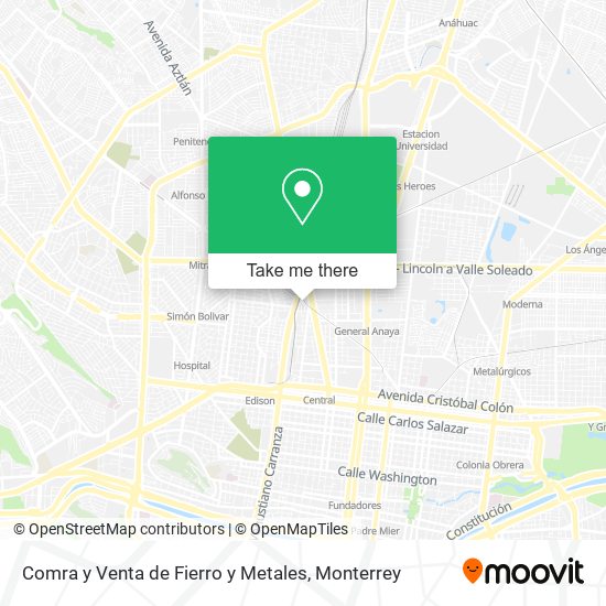 Comra y Venta de Fierro y Metales map