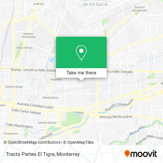 Tracto Partes El Tigre map