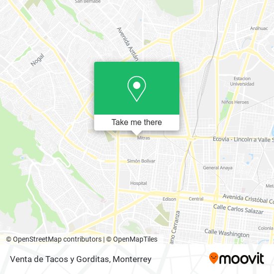 Mapa de Venta de Tacos y Gorditas