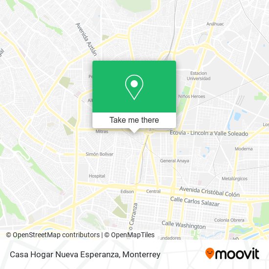 Mapa de Casa Hogar Nueva Esperanza