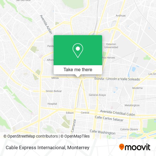 Cable Express Internacional map