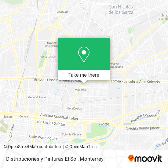 Distribuciones y Pinturas El Sol map