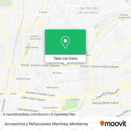 Accesorios y Refacciones Martinez map