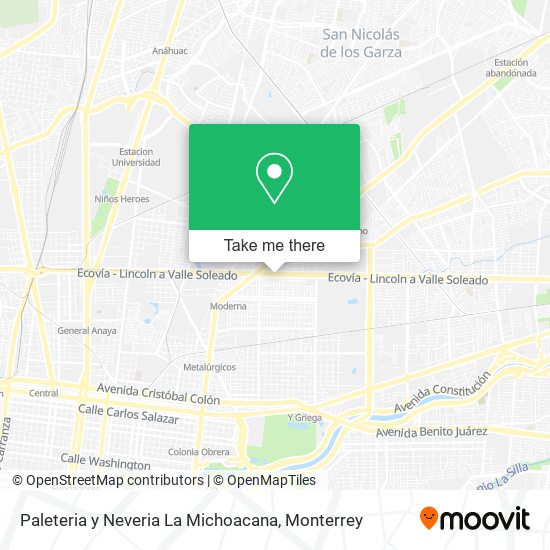 Mapa de Paleteria y Neveria La Michoacana