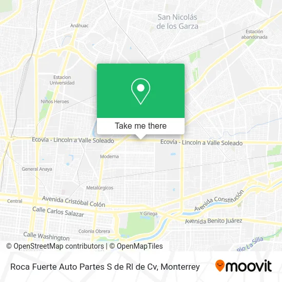Roca Fuerte Auto Partes S de Rl de Cv map