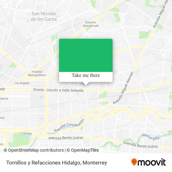 Mapa de Tornillos y Refacciones Hidalgo