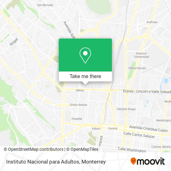 Instituto Nacional para Adultos map