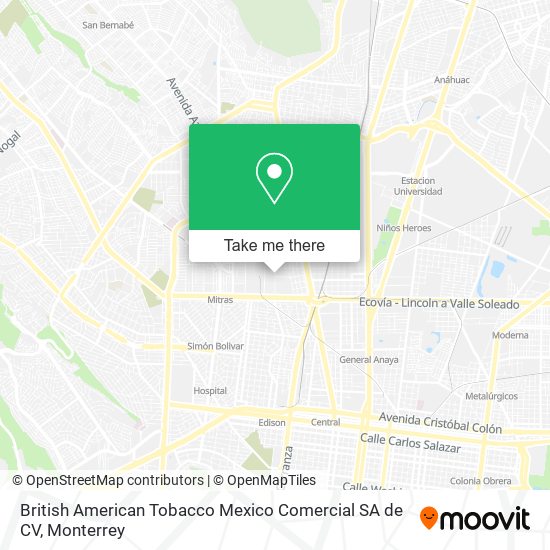 British American Tobacco Mexico Comercial SA de CV map