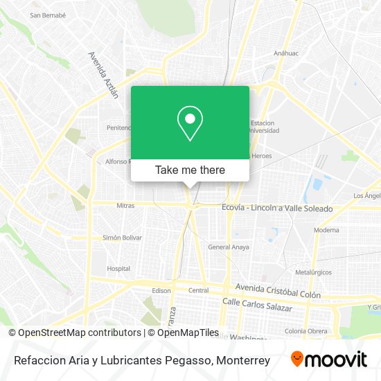 Mapa de Refaccion Aria y Lubricantes Pegasso