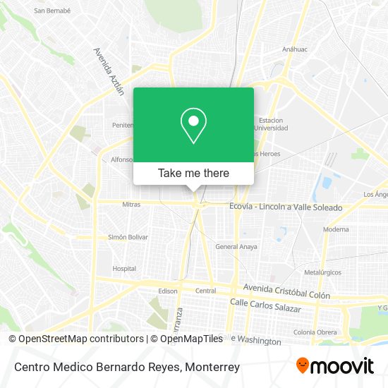 Mapa de Centro Medico Bernardo Reyes