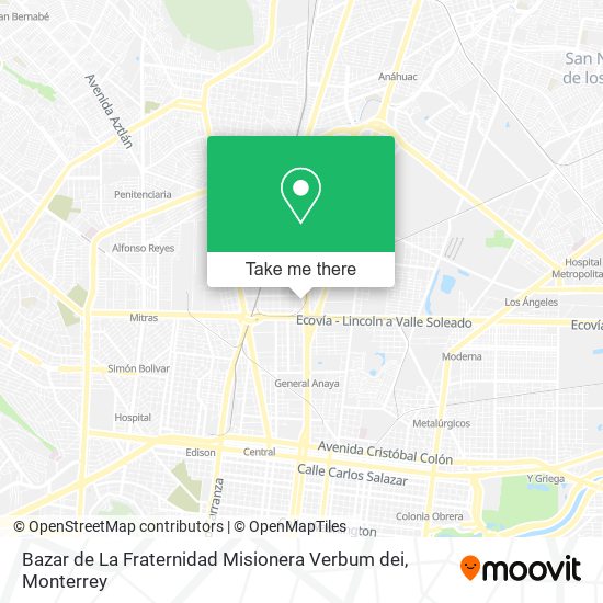 Mapa de Bazar de La Fraternidad Misionera Verbum dei