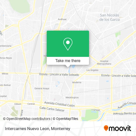 Intercarnes Nuevo Leon map