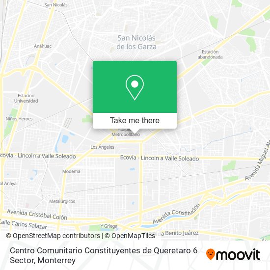 Mapa de Centro Comunitario Constituyentes de Queretaro 6 Sector