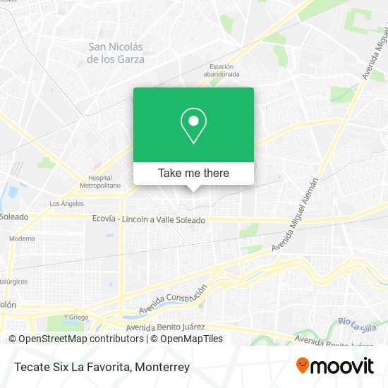 Tecate Six La Favorita map