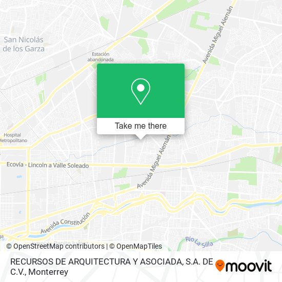 RECURSOS DE ARQUITECTURA Y ASOCIADA, S.A. DE C.V. map