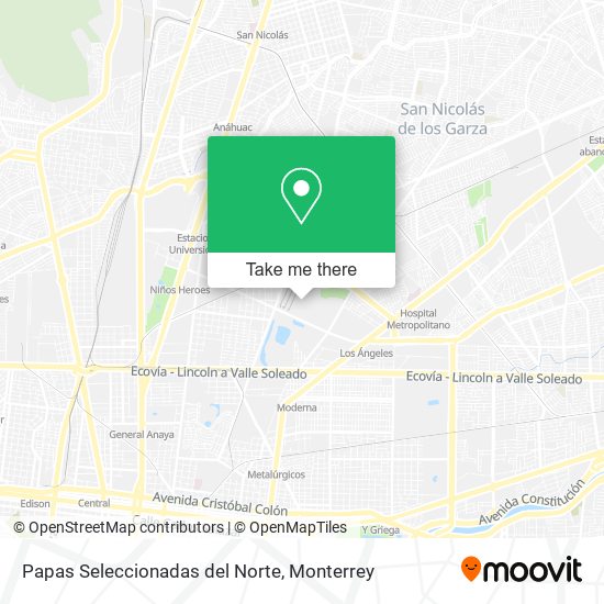 Papas Seleccionadas del Norte map