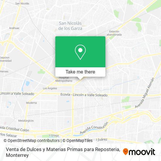 Mapa de Venta de Dulces y Materias Primas para Reposteria