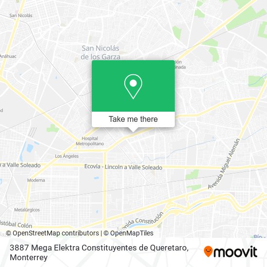 3887 Mega Elektra Constituyentes de Queretaro map