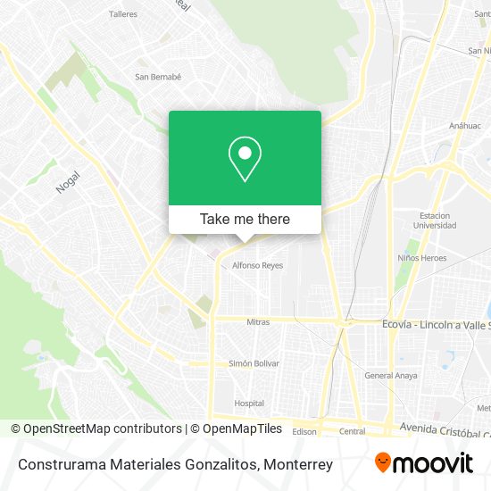 Mapa de Construrama Materiales Gonzalitos