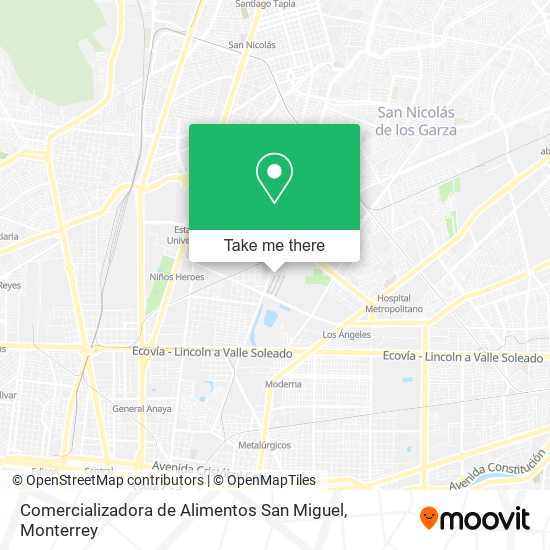Mapa de Comercializadora de Alimentos San Miguel