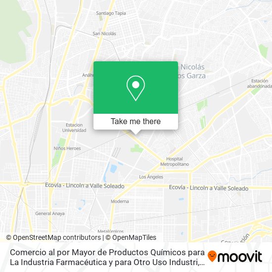 Comercio al por Mayor de Productos Químicos para La Industria Farmacéutica y para Otro Uso Industri map