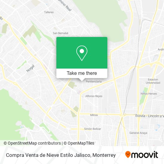Compra Venta de Nieve Estilo Jalisco map