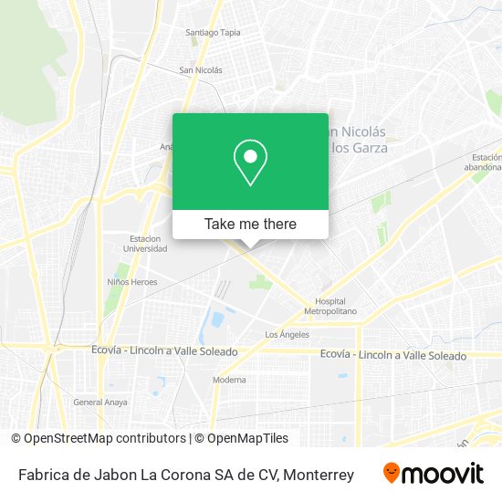 Fabrica de Jabon La Corona SA de CV map
