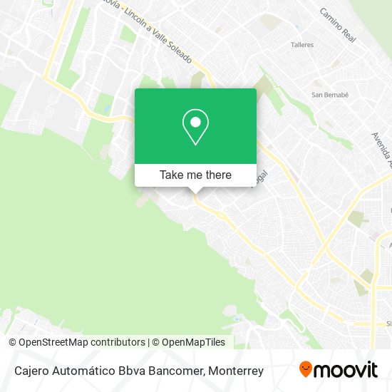 Mapa de Cajero Automático Bbva Bancomer