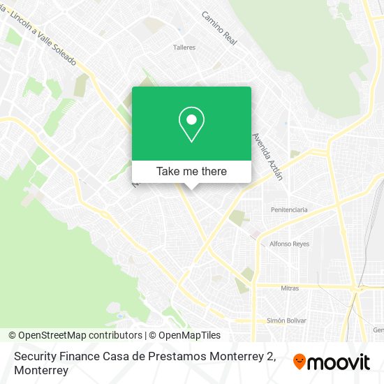 Security Finance Casa de Prestamos Monterrey 2 map