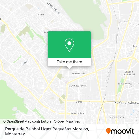 Parque de Beisbol Ligas Pequeñas Morelos map
