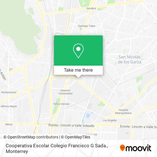 Mapa de Cooperativa Escolar Colegio Francisco G Sada.