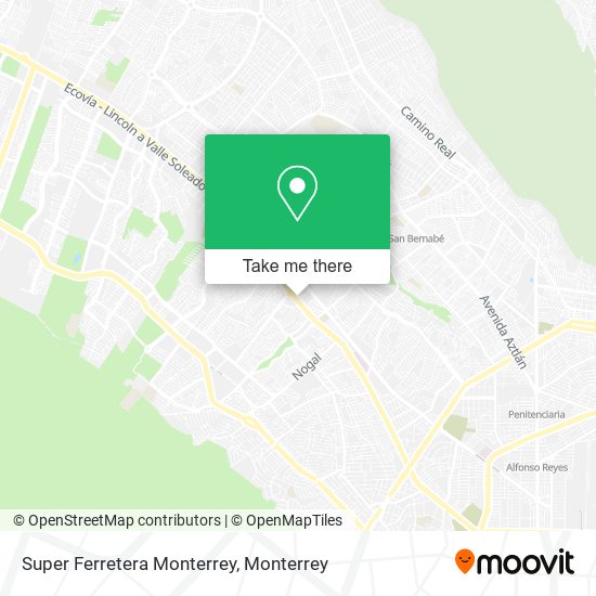 Super Ferretera Monterrey map