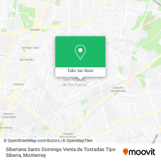 Mapa de Siberiana Santo Domingo Venta de Tostadas Tipo Siberia