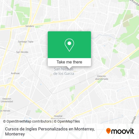 Cursos de Ingles Personalizados en Monterrey map