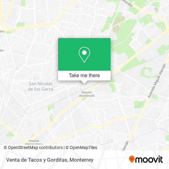 Mapa de Venta de Tacos y Gorditas