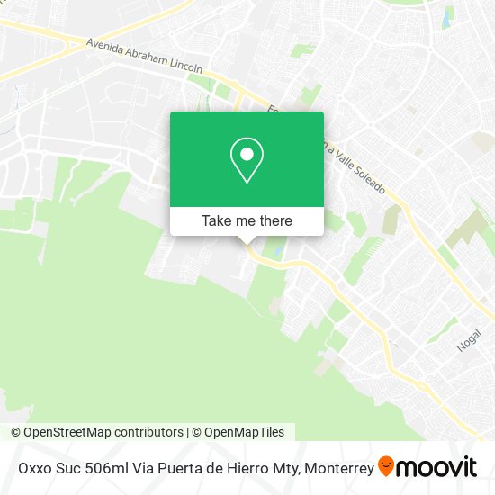 Mapa de Oxxo Suc 506ml Via Puerta de Hierro Mty