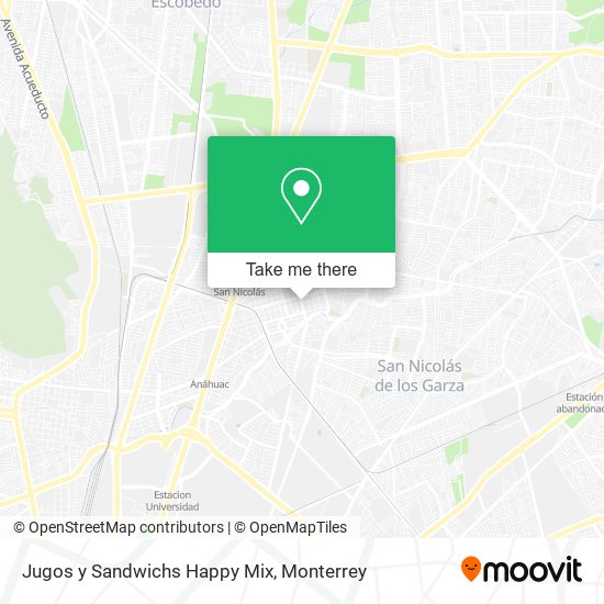 Mapa de Jugos y Sandwichs Happy Mix