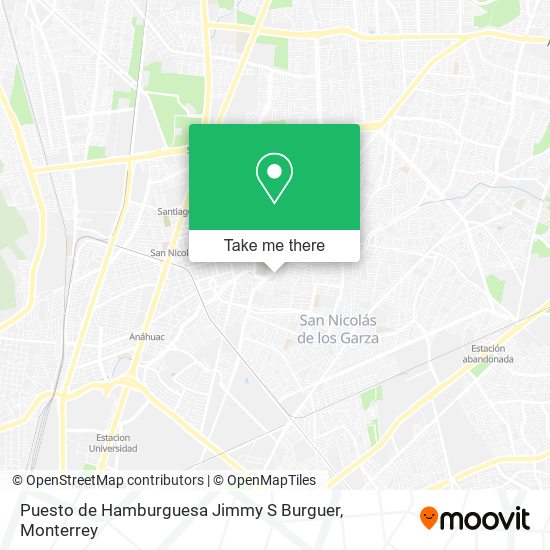 Mapa de Puesto de Hamburguesa Jimmy S Burguer