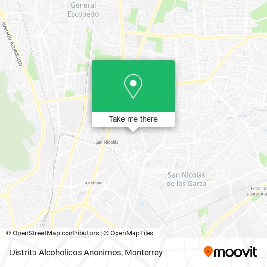 Distrito Alcoholicos Anonimos map