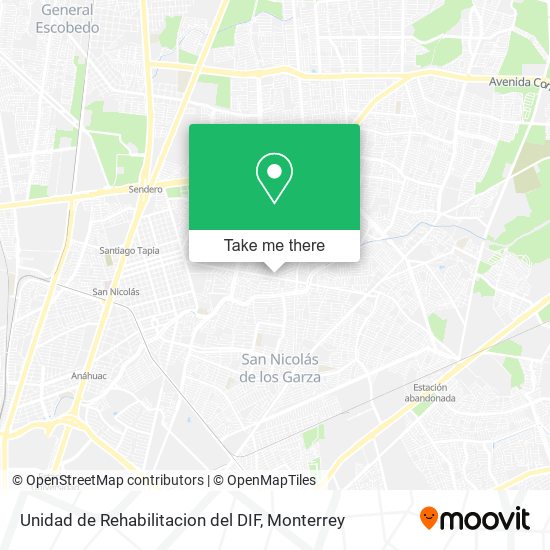 Mapa de Unidad de Rehabilitacion del DIF