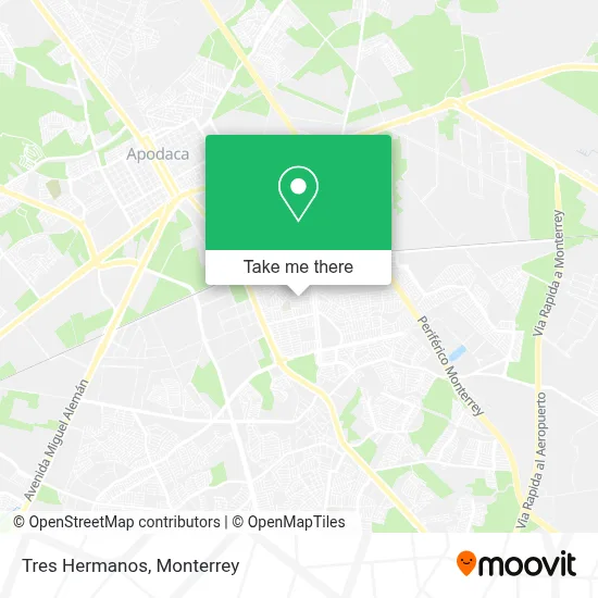 Tres Hermanos map