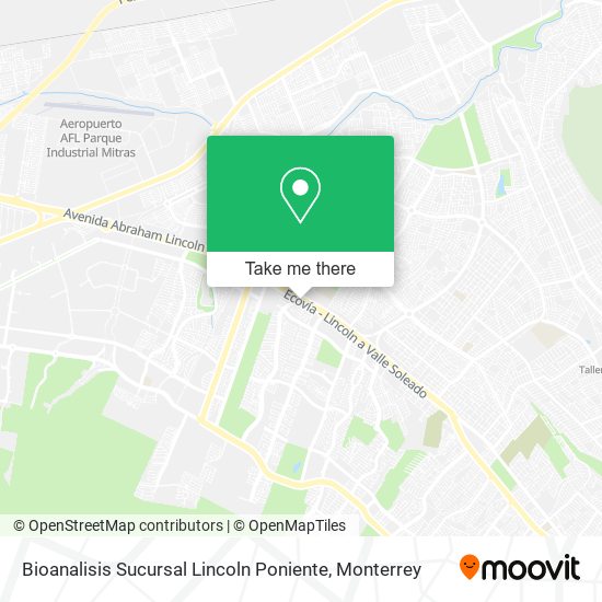 Mapa de Bioanalisis Sucursal Lincoln Poniente