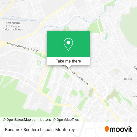 Banamex Sendero Lincoln map
