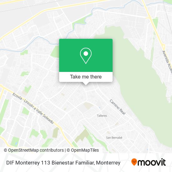 DIF Monterrey 113 Bienestar Familiar map