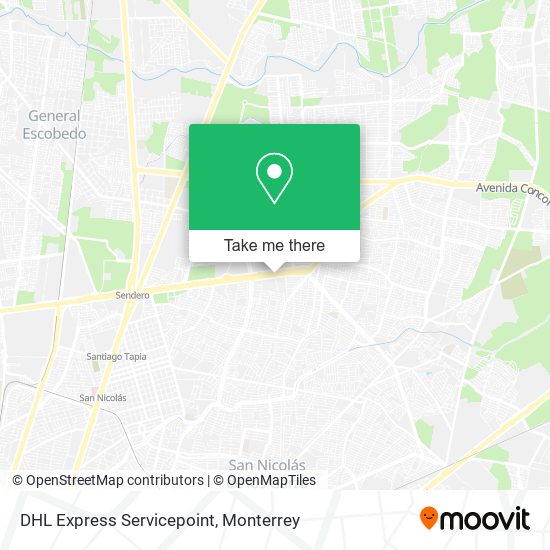 Mapa de DHL Express Servicepoint