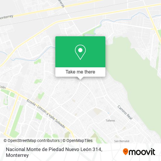 Mapa de Nacional Monte de Piedad Nuevo León 314